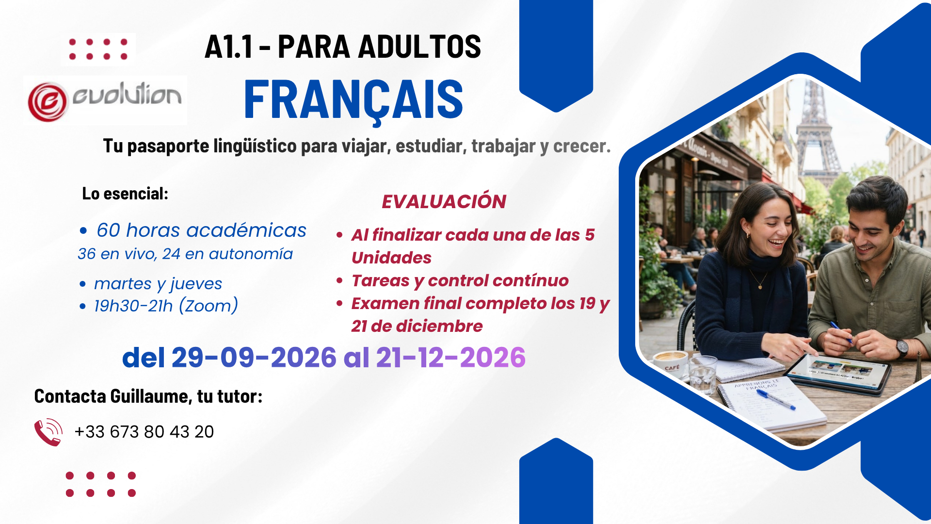 Protegido: Francés A1.1 – Noche – 19h30-21h – Martes y jueves – Del 29 de septiembre al 21 de diciembre