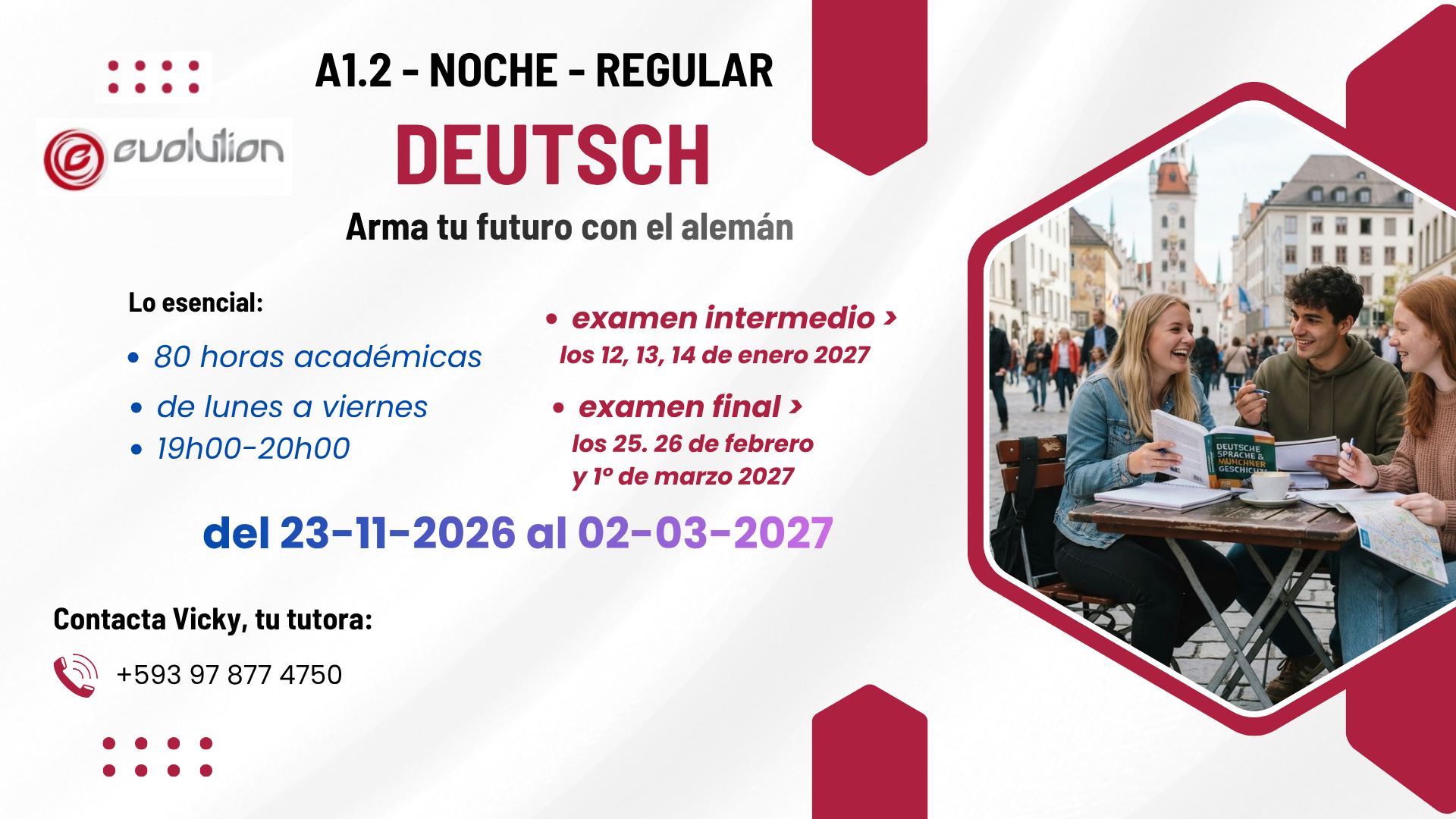 Protegido: Alemán A1.2 – Noche Regular – 19h00-20h00 – De lunes a viernes – Del 23 de noviembre 2026 al 2 de marzo 2027
