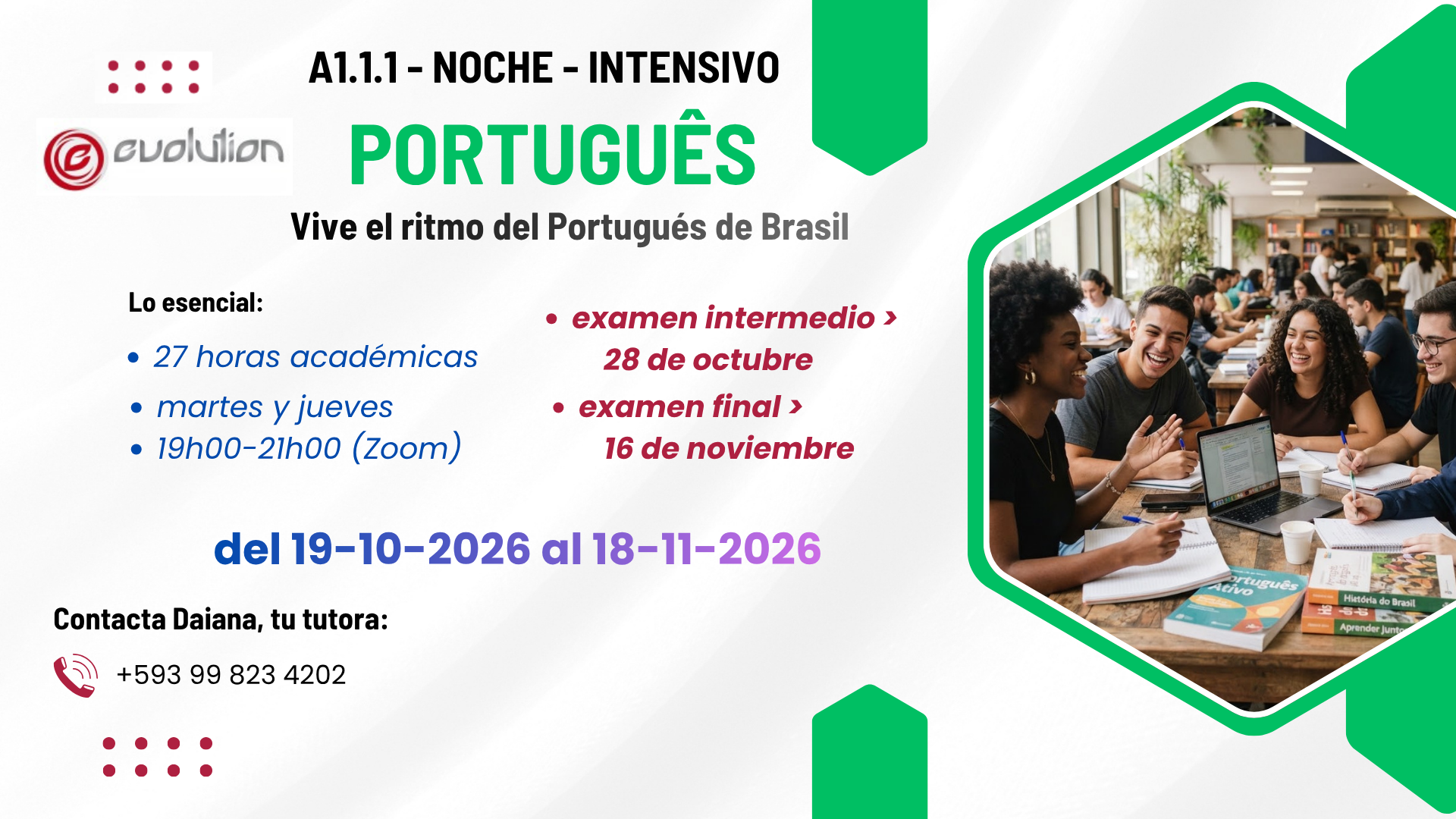 Protegido: Portugués A1 1.1 – Noche Intensivo – 19h00-21h00 – Lunes y Miércoles – Del 19 de octubre al 18 de noviembre